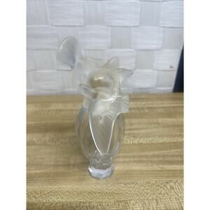 L’Air Du Temps Nina Ricci France Crystal Perfume Bottle Frosted Doves 5.5” 1.7oz